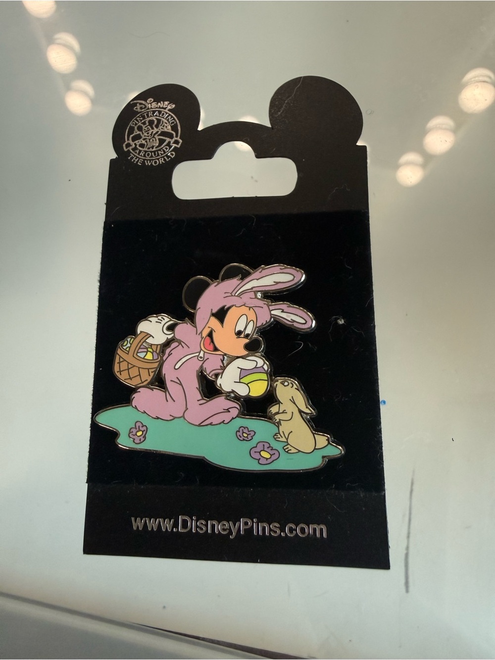 Disney Minnie Mouse Pink Bunny Easter trading Pin with Pastel Accents
